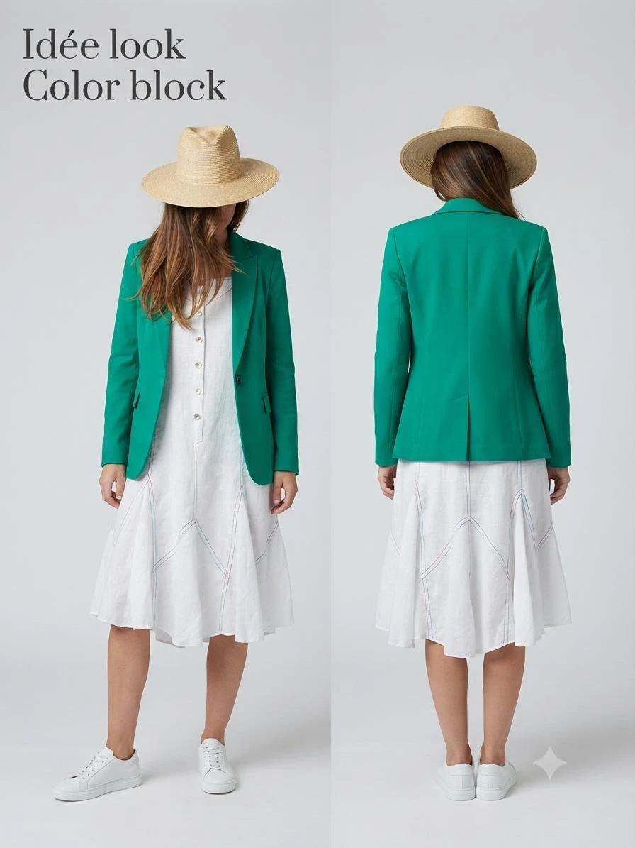 🌈 Nieuwe witte zomerjurk Franstyle, regenboognaden, Maat 42 ☁️ – photo 10